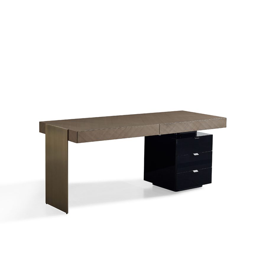 Chantal Desk 2DRW Grey/Black