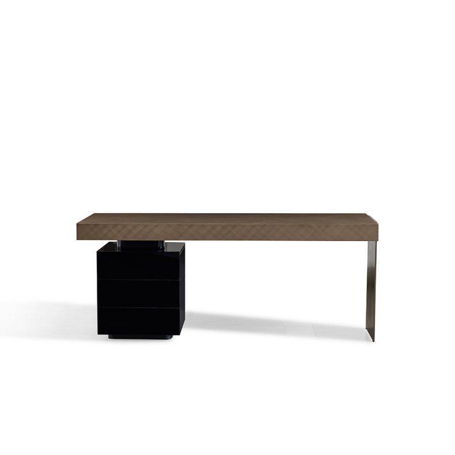 Chantal Desk 2DRW Grey/Black