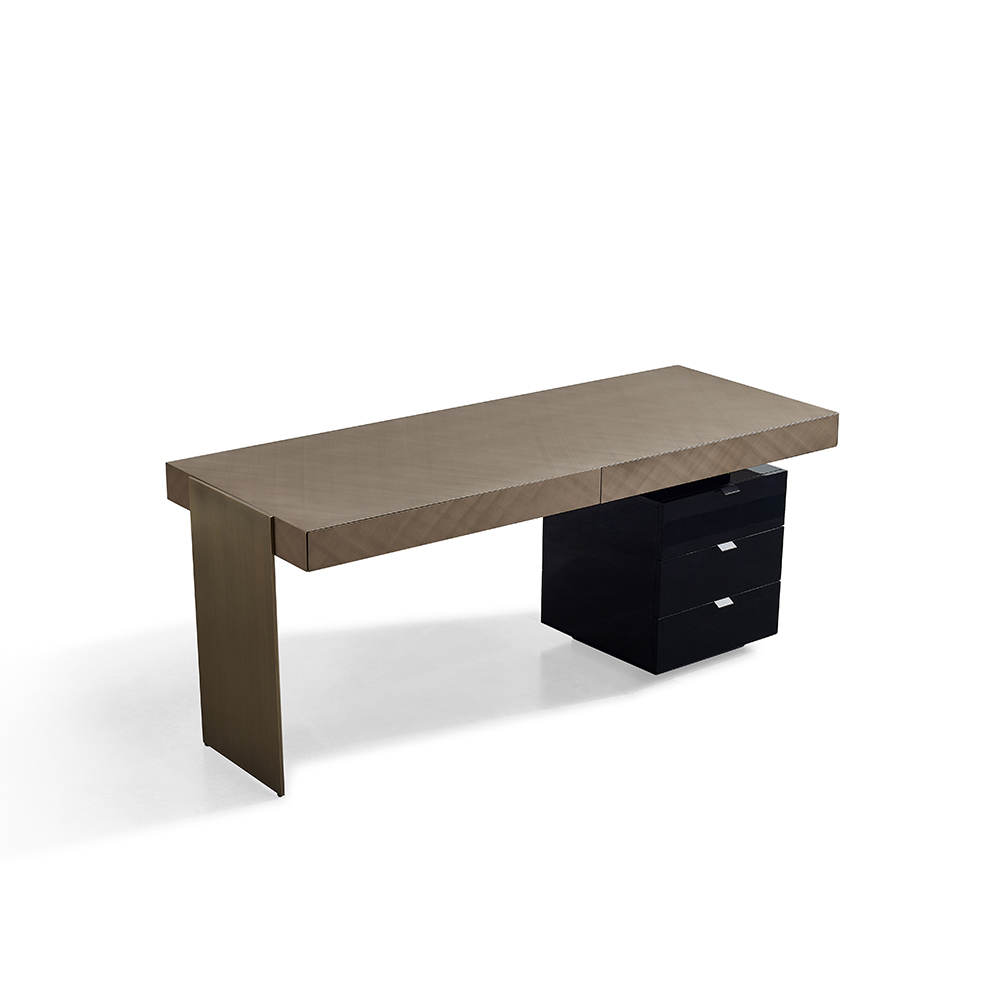 Chantal Desk 2DRW Grey/Black