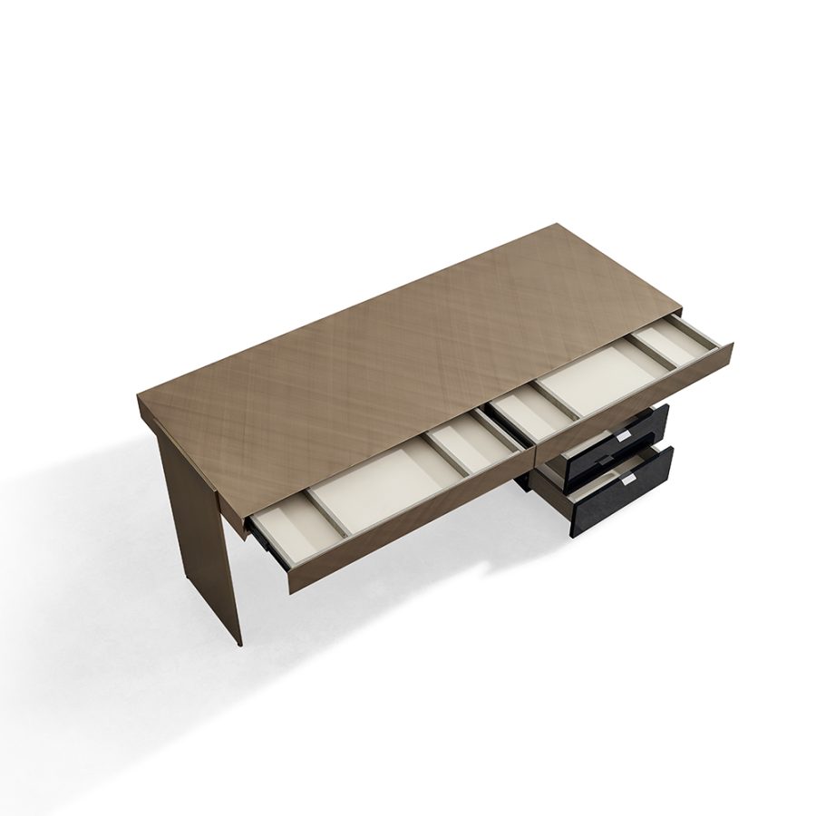 Chantal Desk 2DRW Grey/Black