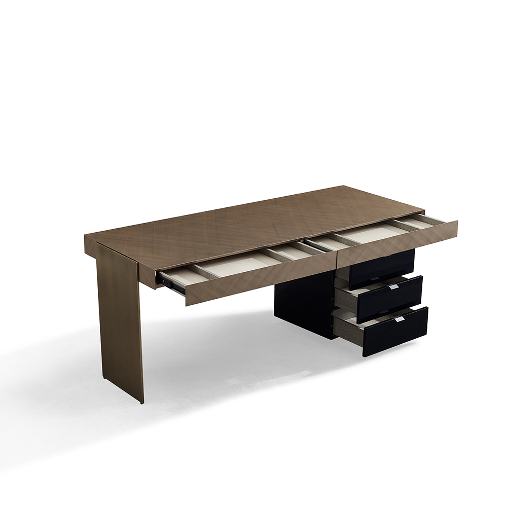 Chantal Desk 2DRW Grey/Black