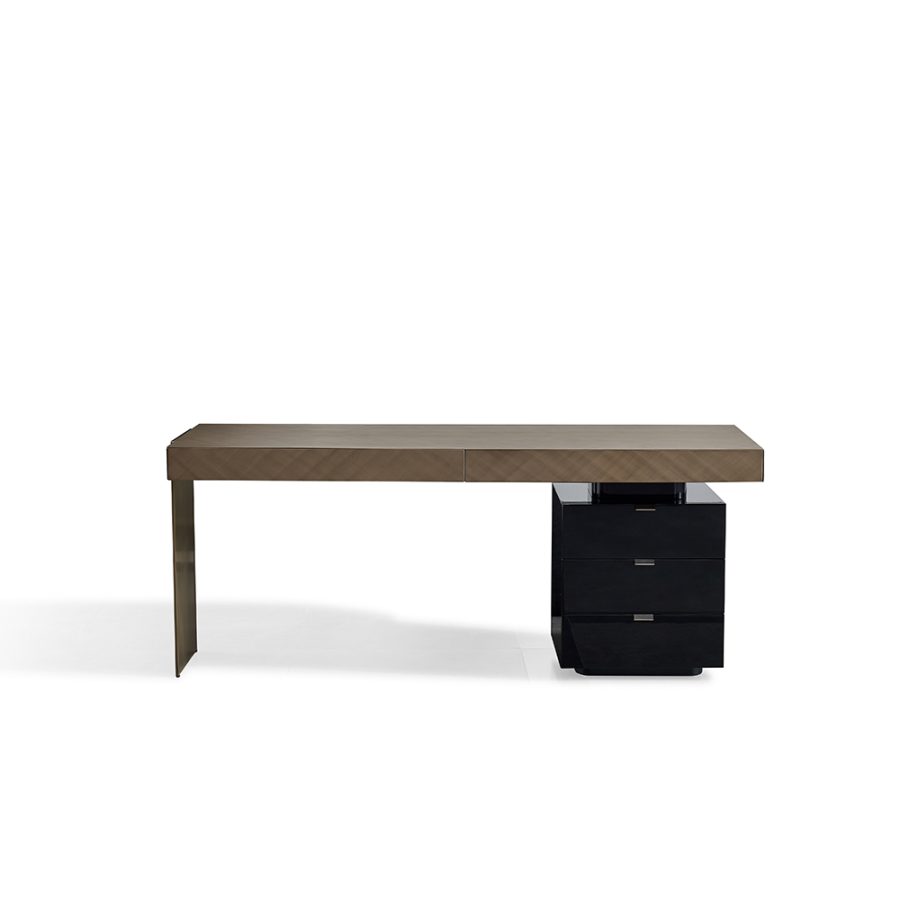 Chantal Desk 2DRW Grey/Black