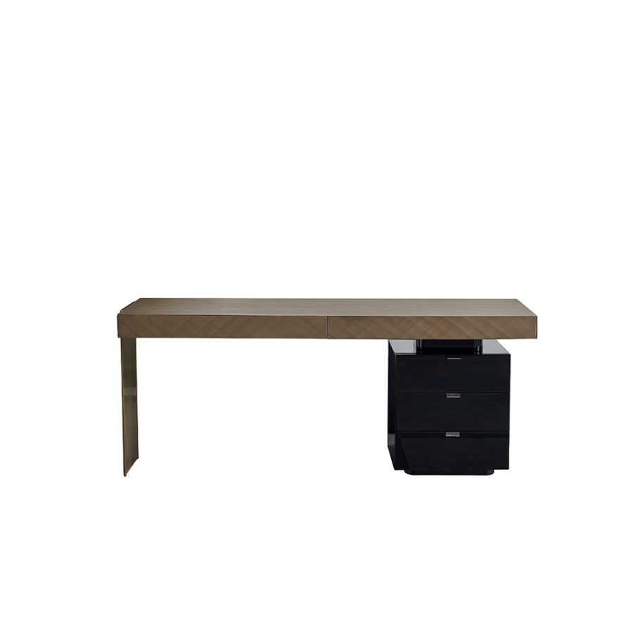 Chantal Desk 2DRW Grey/Black