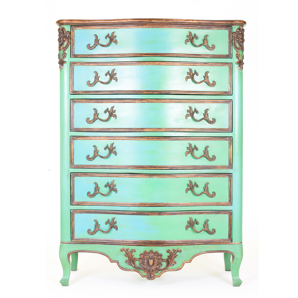 Aqua Antique Dresser