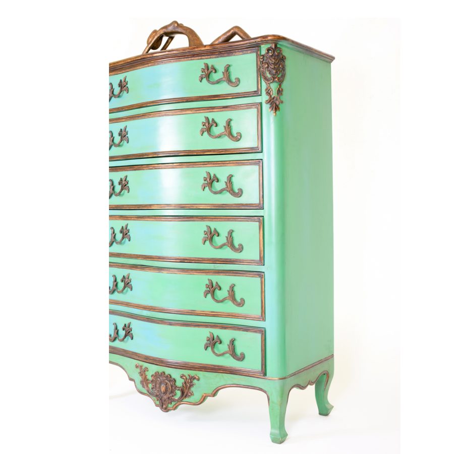 Aqua Antique Dresser