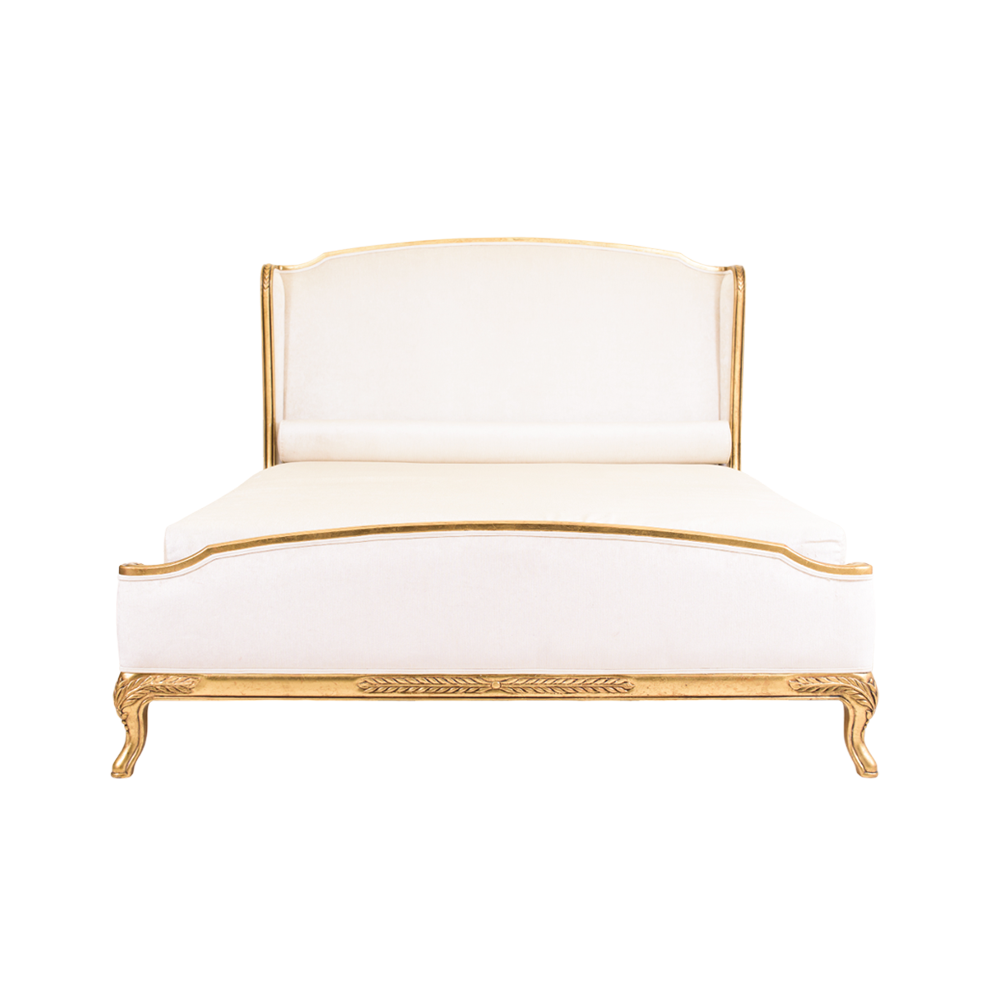 Ivory Bed Upholstered Platform