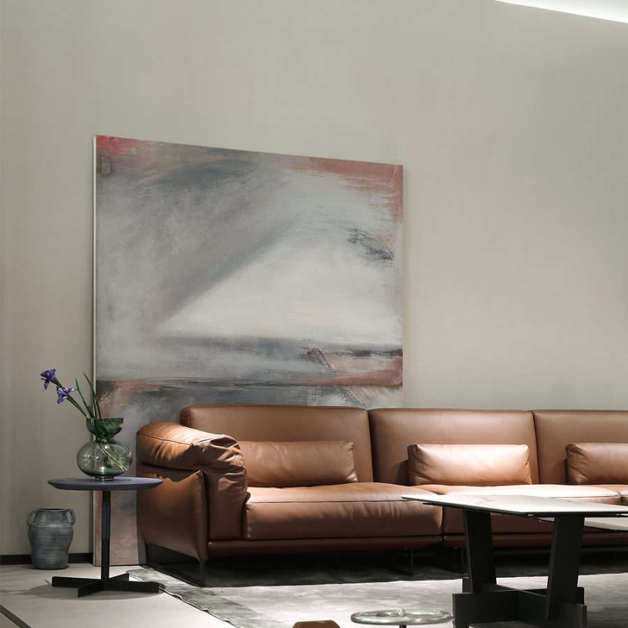 Copper Leather Sofa 89" - Image 5